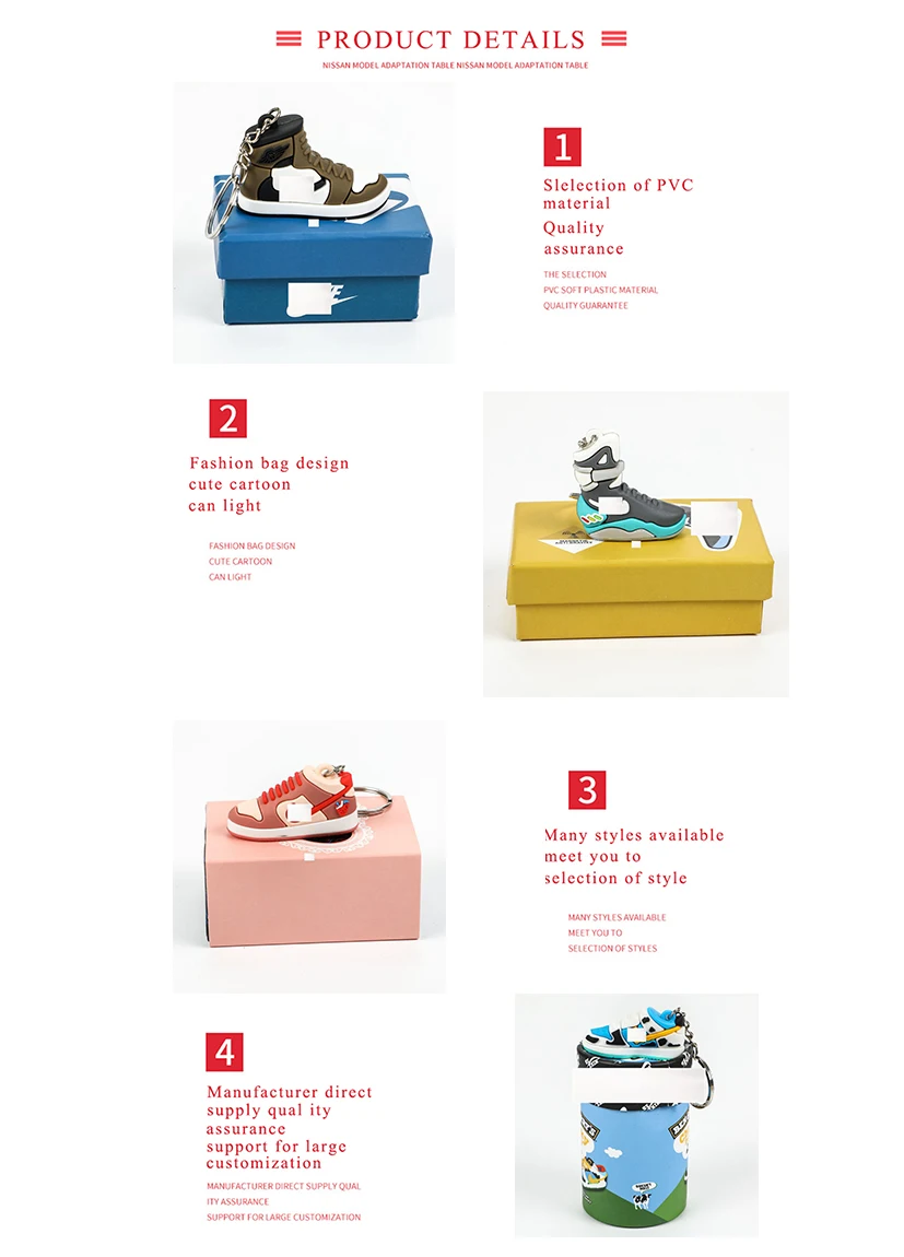 Wholesale Designer Hand Printed Pvc Basketball Shoe Key Chain Jor Dan 1