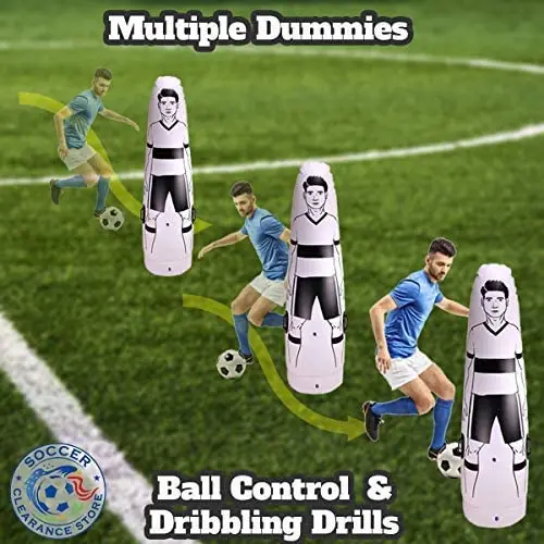 1.75m Adult Inflatable Football Training Tumbler Mannequin Shield Goal Keeper Tumbler Air Soccer Train Dummy Tool Dribbling Wall Passing Drills 