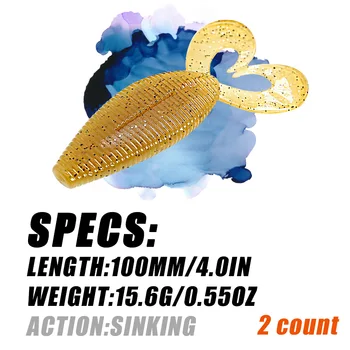 Peanut-Shape Double-Tail Artificial Soft Bait 10cm Fishy Salty Scent Sea Fishing Lure for Bass Mandarin Fish Snakehead 2 Pieces – Soft Lure – view 3