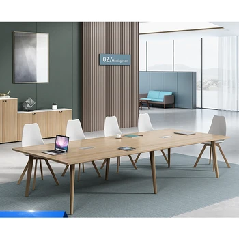 Modern Chinese Manufacturer Cheap Oak Board Room Table Wooden Office Furniture Conference Rectangular Meeting Desk