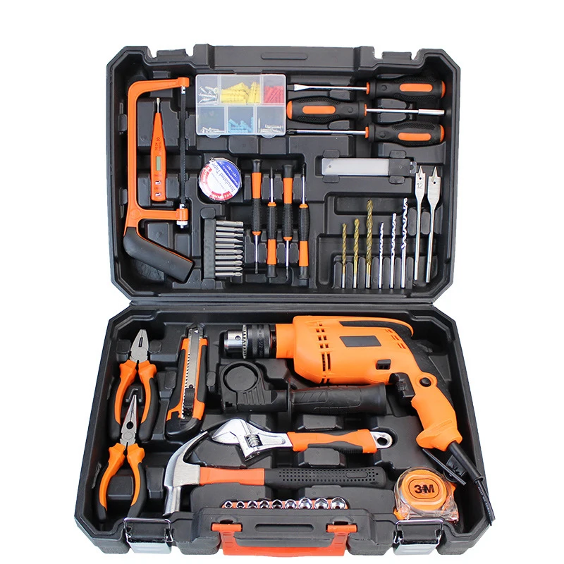 Professional Auto Repair Power Tool Set Mechanics Tool Box Lithium Electric Drill Combo Kit Household Socket Hand Tool Set
