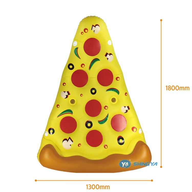 new design inflatable pizza air mattress with cup holder pool toy(BSCI factory)