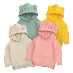 New children's sweater spring and autumn clothes boys and girls hooded fleece sweater baby shirt bear ears children's clothing