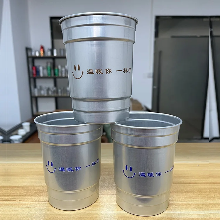 Small Quantity Custom Printed Logo Large Capacity Recyclable 24 Oz Aluminum Stadium Cold Drink Wine Cups