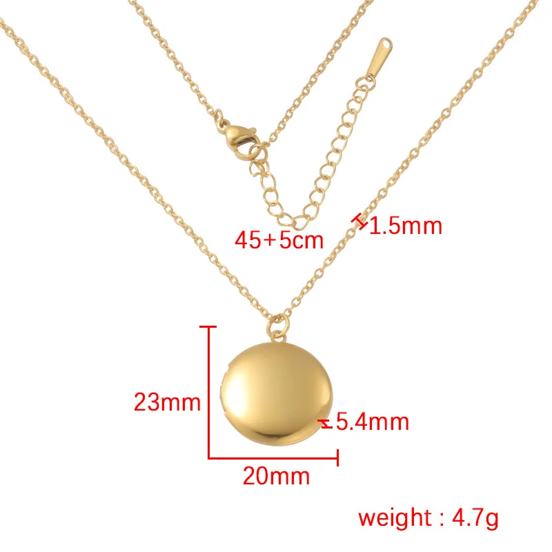 Round Circle Locket Picture Necklace