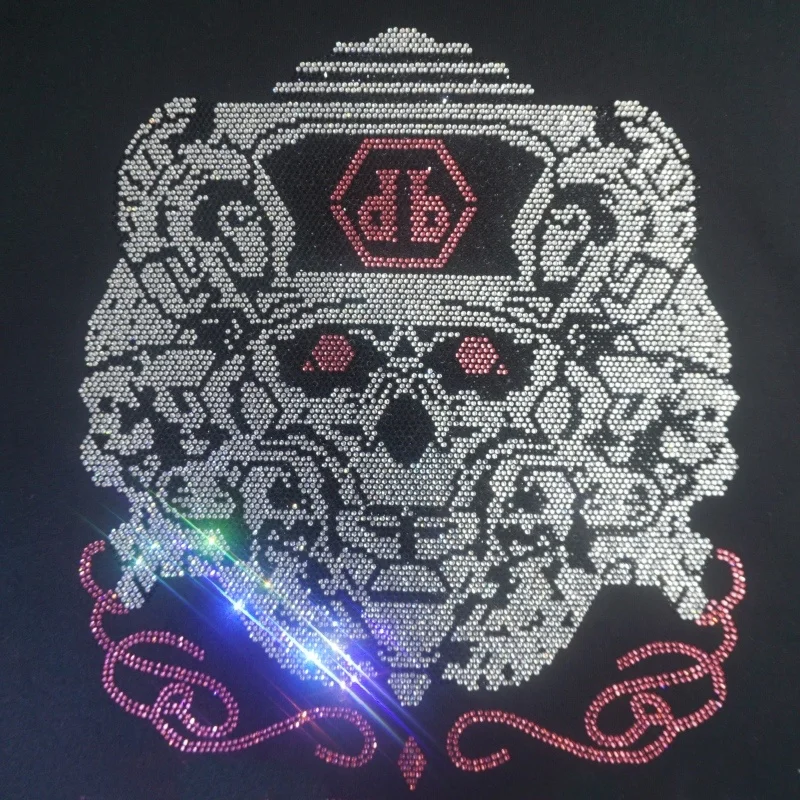 Professional factory ready design hot fix rhinestone new Christmas bear machine transfers