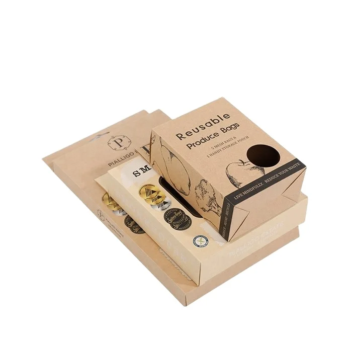 Personalized Custom Cardboard Euro hang Tag  Eco Paper Packaging Craft Kraft Box with Window