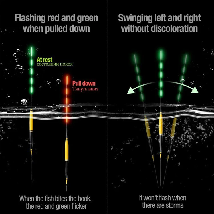 LED Smart Fishing Float  Automatic Color Change When Fish Bite Luminous Smart Float Fishing
