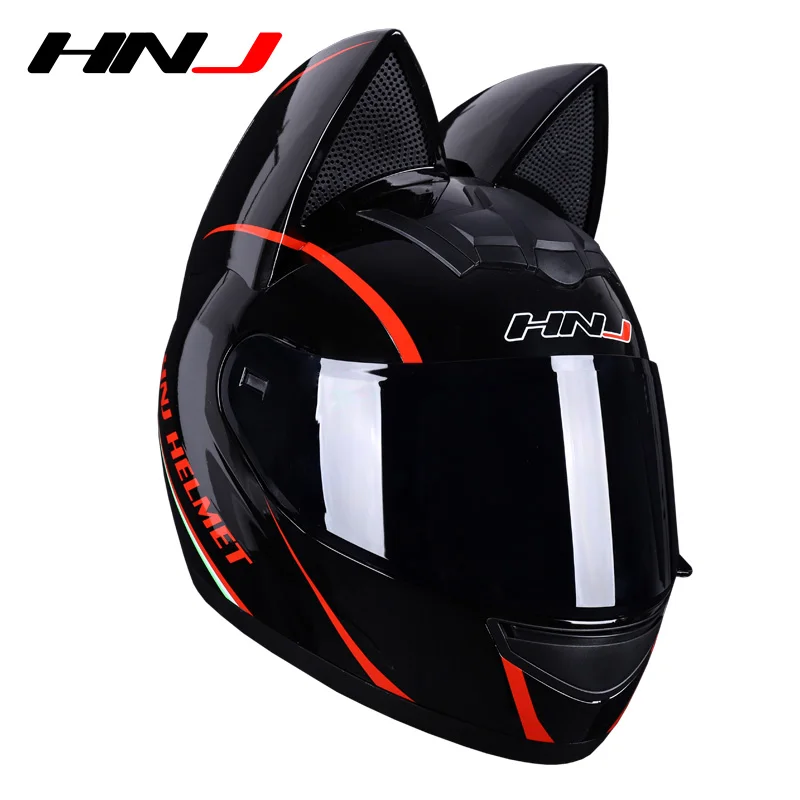Hot Selling Pink Full Face Motorcycle Helmet for Women Casco Moto Motocross  New ABS Material Box Packed Personality Cat Ears