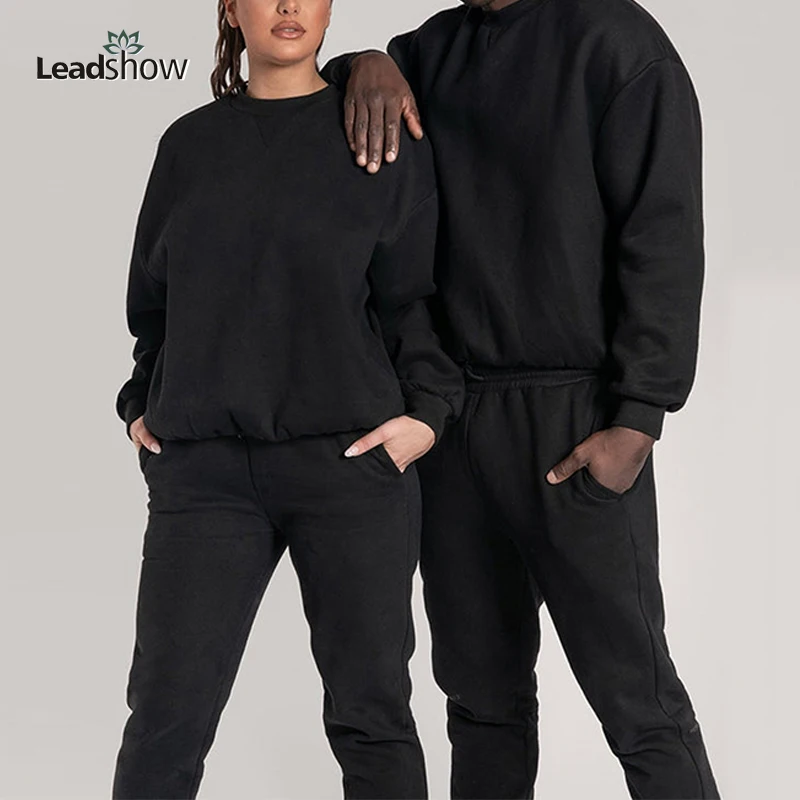 Wholesale Custom High Quality 100 Cotton Plain Fleece Sweatshirt Oversized Sweat Suits And