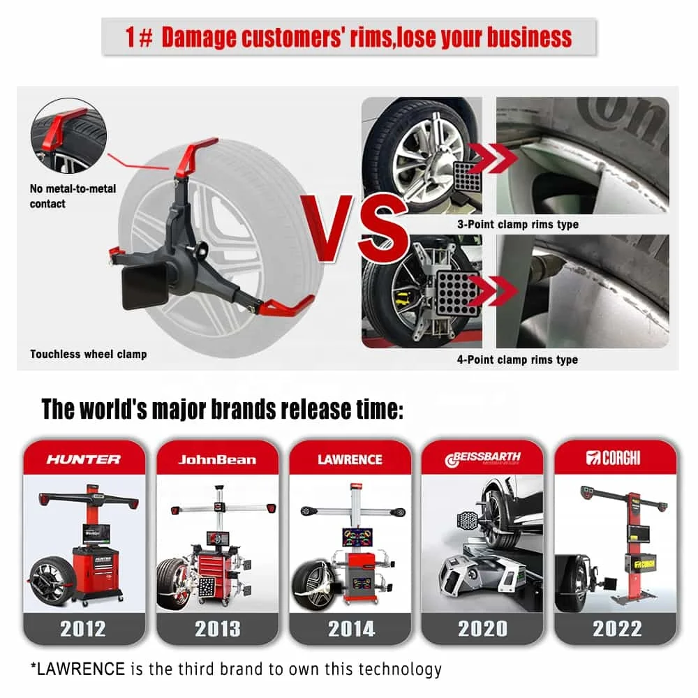 Lawrence Automatic Tyre Changer User-Friendly Mobile Tire Shop 3D Wheel Alignment Machine All Vehicles Leverless Hooker Trucks