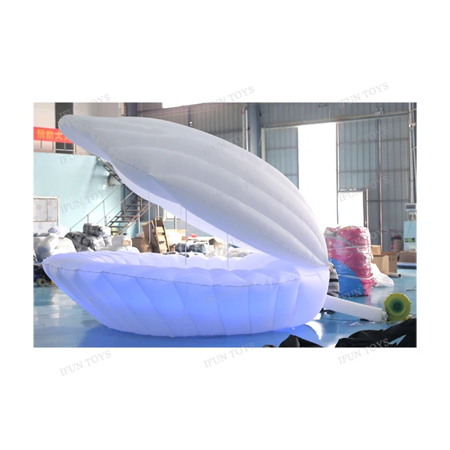 Giant Inflatable Shell with RGB Led Lights Inflatable Clam Shell for Stage Wedding Decoration