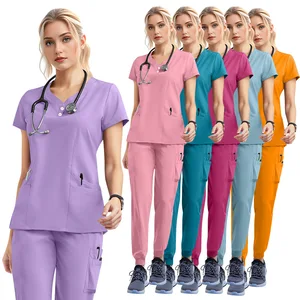 Wholesale Women Scrubs Uniform Sets with Logo Hospital Medical Uniforms Doctor Nurse Scrubs Set