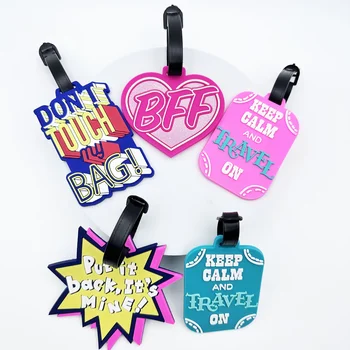 Custom Logo Slogan Do Not Touch My Bag Silicone Luggage Tag for Promotional Gift