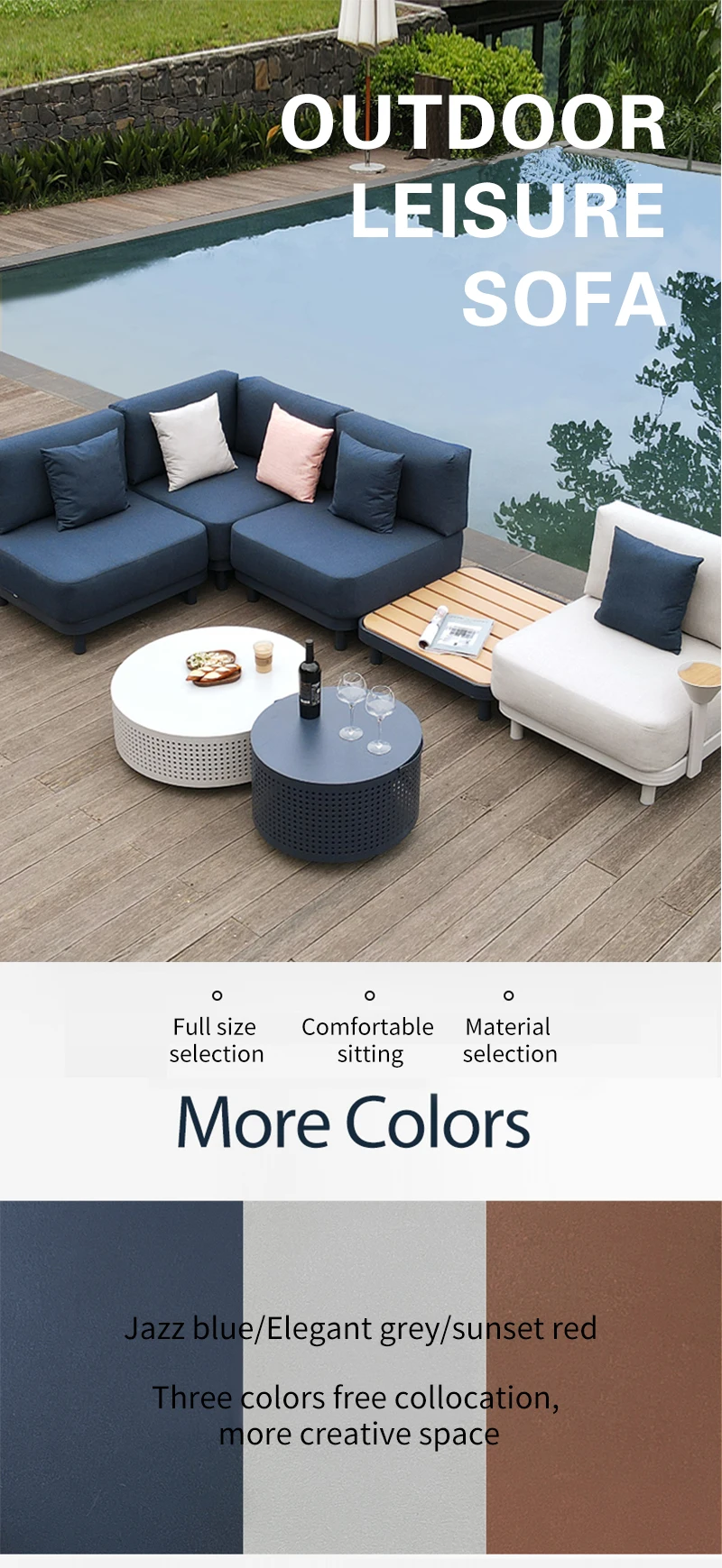 Modern Outdoor Furniture Aluminium Sofa Set Outdoor Patio Garden