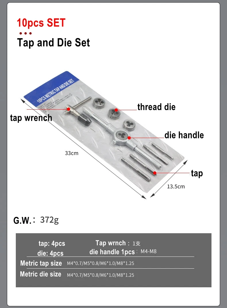 Wholesale Alloy Steel 45pcs 110pcs Mini Hand Taps and Dies