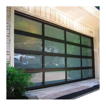 Black Anodized Aluminum Frame Automatic Frosted Tempered Glass Panels ...