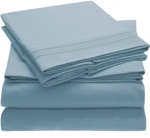 Home Microfiber Bed Sheet Set 1800tc for Solid Color Comforter Set Sheet & Pillowcase Sets