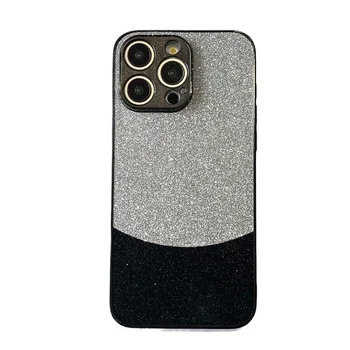 Creative Simple Fashion Black White Matching Color Glitter Shockproof Protective Phone Cover Case For iPhone 12 13 14 15 Pro Max