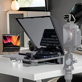 Portable Mini ABS Material Teleprompter for Compatible Smartphone/DSLR Camera Tablet Video Recording Live Streaming detail image