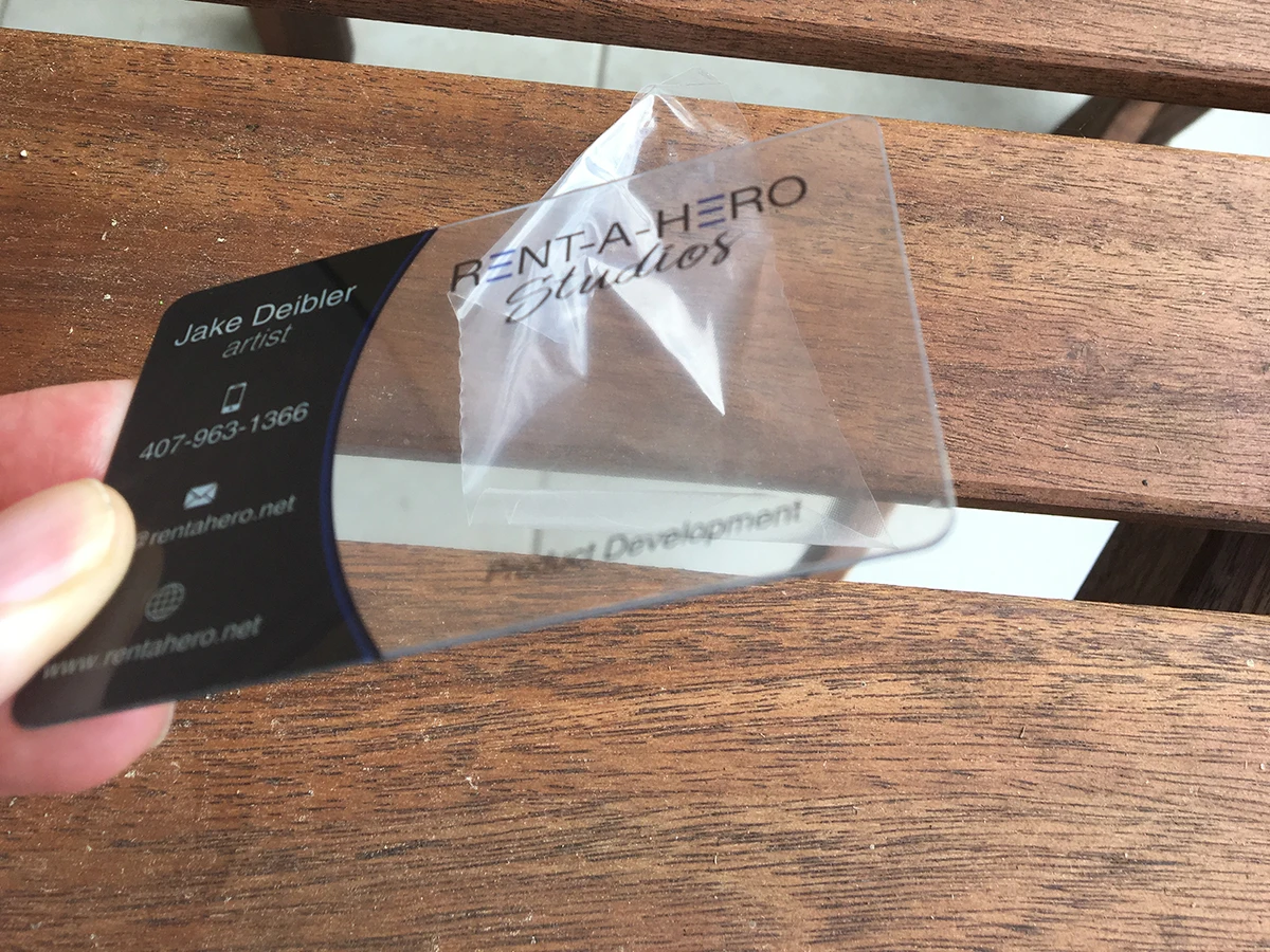 Конкурентоспособная цена, высокое качество, индивидуальная Прозрачная ПВХ визитная карточка