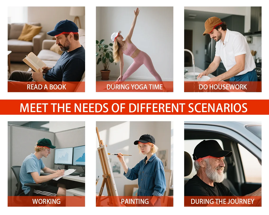 For Best Seller Standing Led Red Light Therapy Hair Cap with 650nm Wavelength 126 Diodes for Hair Loss Treatment Multi-Plug