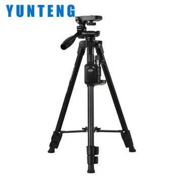 YUNTENG VCT-5208 125cm Light Weight Tripod for Camera Phone with Wireless BT Remote Shutter Phone Clip Selfies Live Stream Vlog