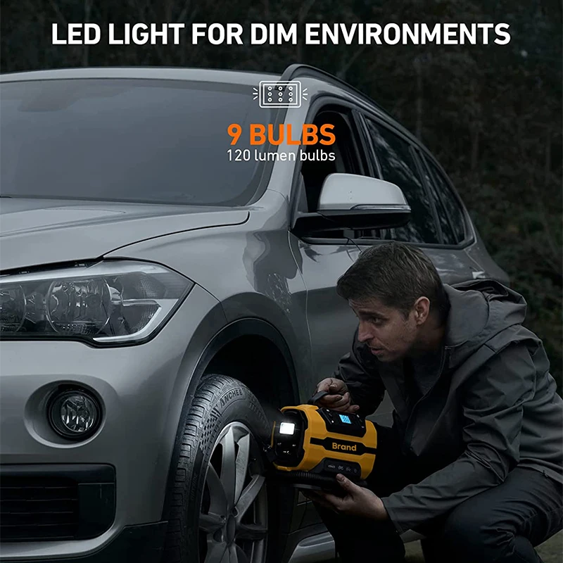 PCMOS Air Compressor Car New Design Dual Power AC/DCAir Pump Digital Pre-Set Automobile Play Pump Car Tire Inflator - view 5