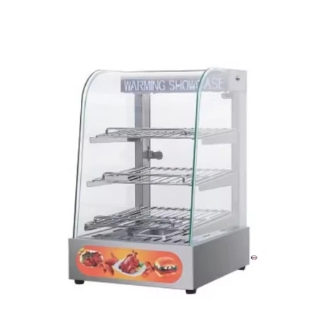 Curved glass display food warming showcase countertop hot food display case Professional Restaurant