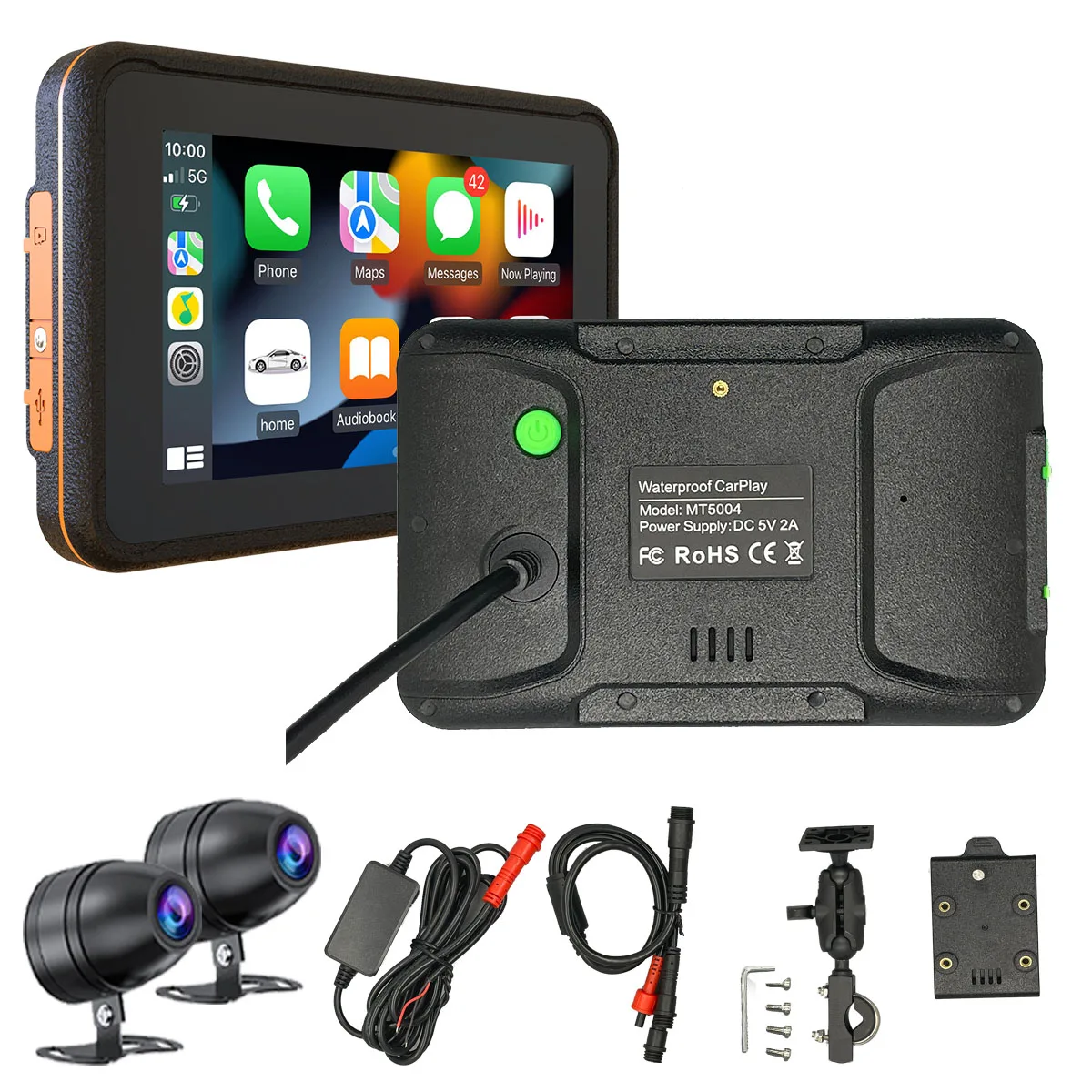 5 Inch Portable GPS Navigation Motorcycle Waterproof Carplay Display  Motorcycle Wireless Android Auto GPS Screen - AliExpress