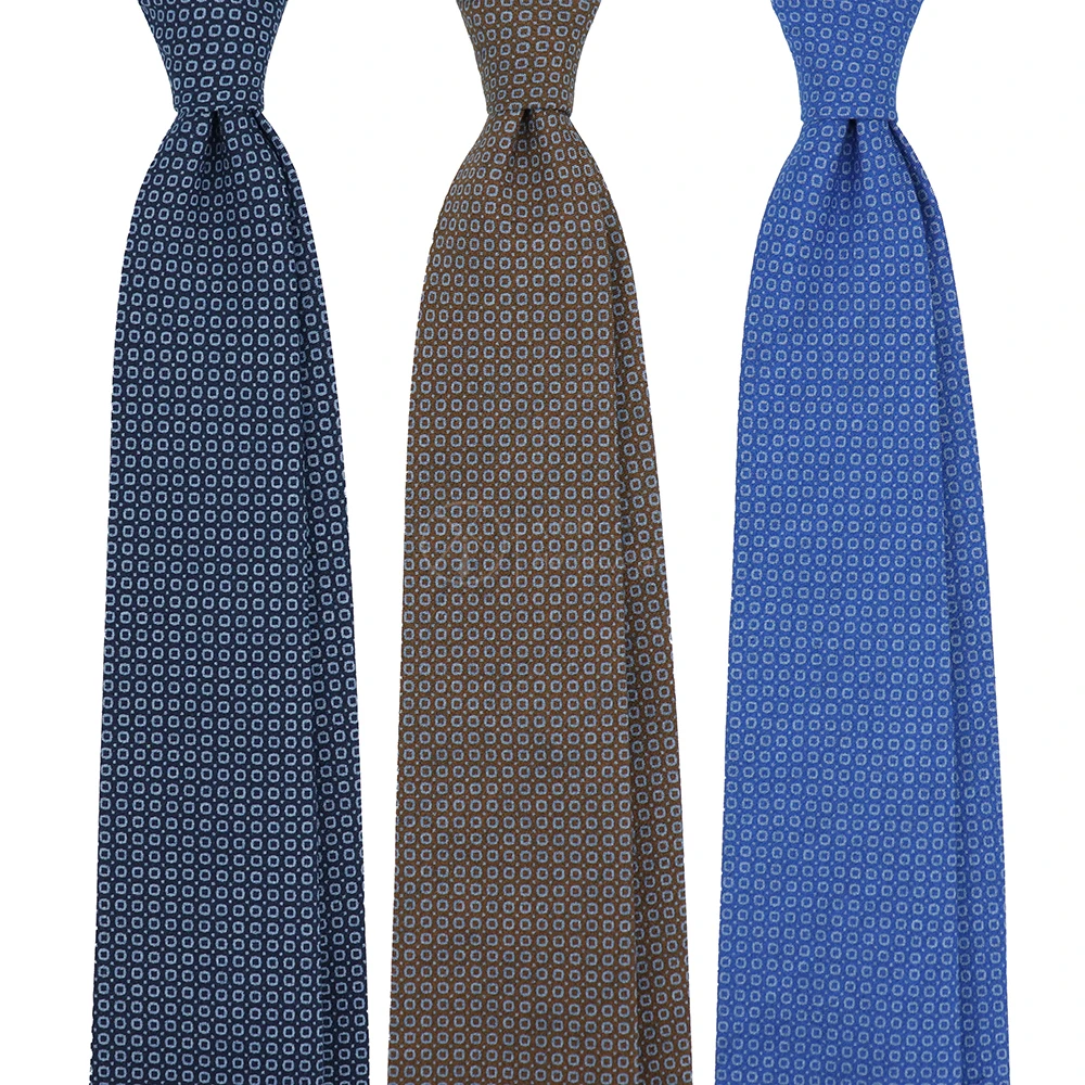 Screen Printing Mens Cotton Ties Square Geometric Pattern Tie