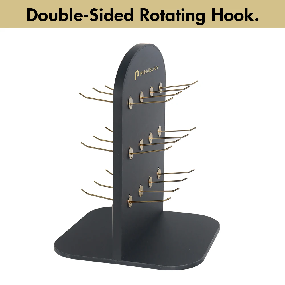 Custom Double-Sided Rotating  with Durable Metal Hooks for Earrings, Necklaces and Rings Acrylic Jewelry Display Stand