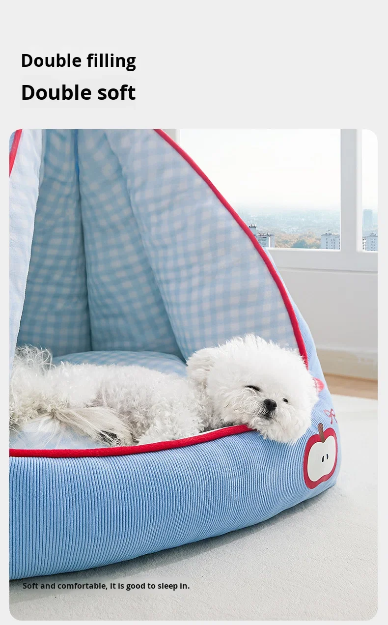 New Dog House Semi-closed Winter Thickened Warm Security Pet House Sleeping Mat Sofa cat Bed Villa supplier