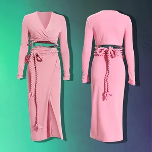 Custom Suit Skirt Women's Spring New Sexy V-neck Top Skirt Women's Two-piece Suit