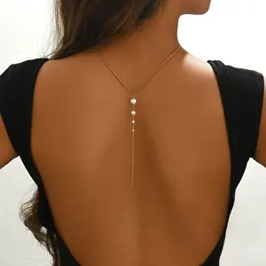 European American  Stainless Steel Court Style Tassel Necklace Niche Light Luxury High-grade Retro Design Women's