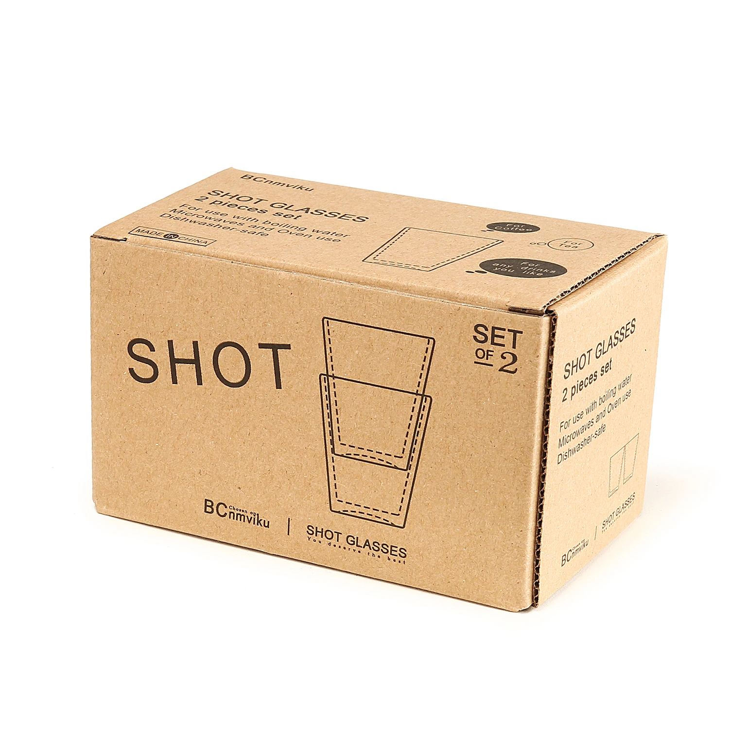 BCnmviku 90ml / 3oz Shot Glass Measuring Cup - Dual Scale (oz & Ml), Heat Resistant, For Espresso, Cocktails, Milk