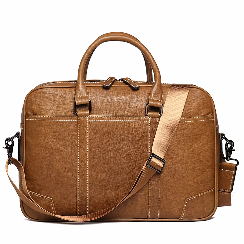 New men's leather portable briefcase head layer cowhide single shoulder messenger bag large capacity business computer bag