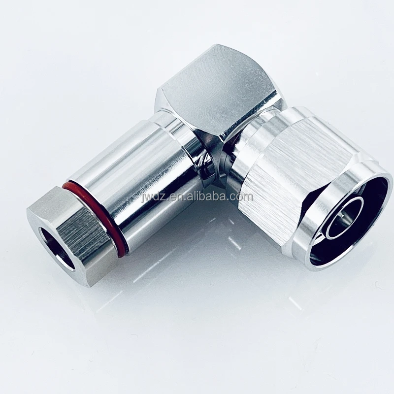 N Male Clamp Right Angle Connector for 1/4