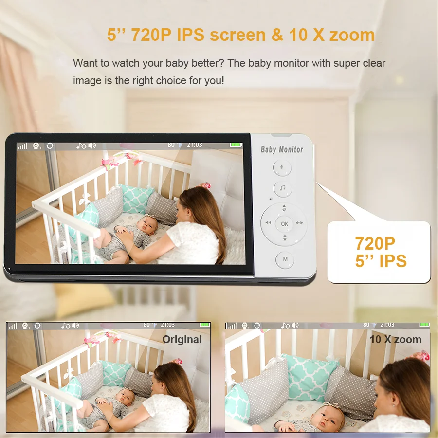 2024 Baby Camera Inch Display Wireless Video Baby Monitor Smart Way  Talk Baby Monitor Camera