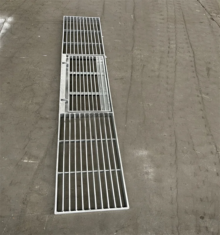 Singapore HDB Galvanized House Drain Grating 1800x300mm with Hinge for Floor Ditch Cover
