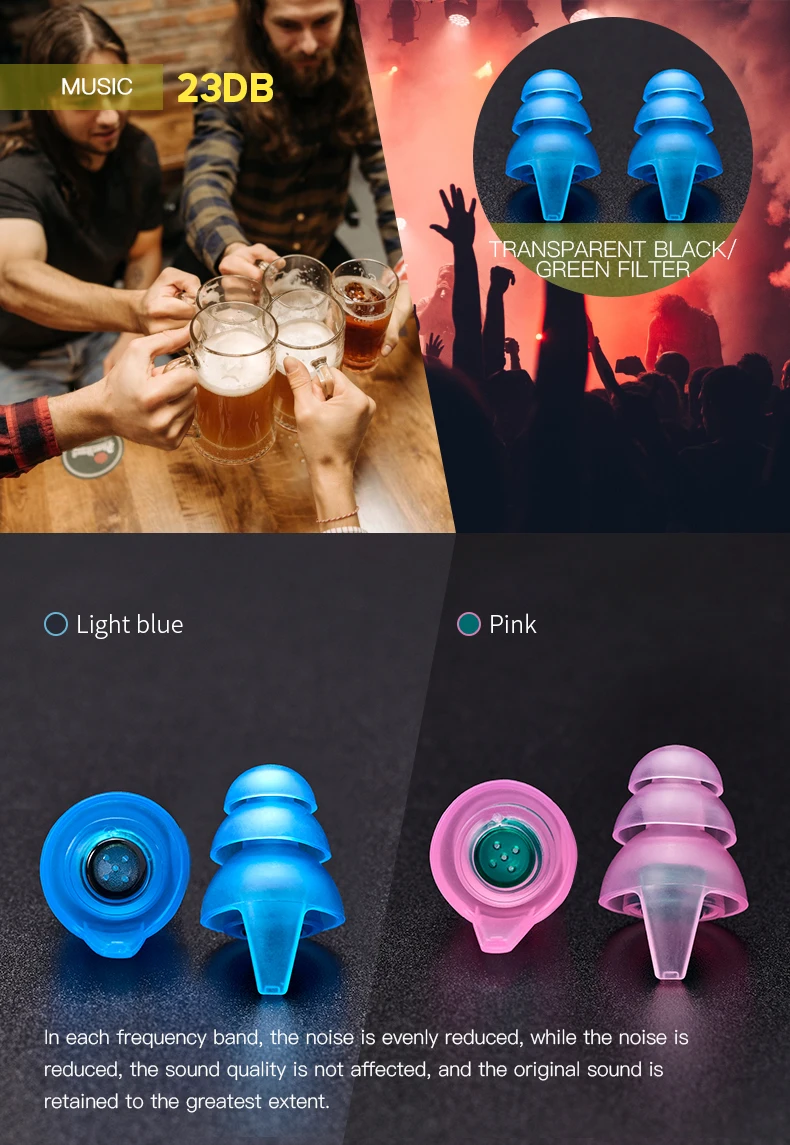 Factory Sell Skinfriendly Tpe Earplug High Fidelity Earplugs For