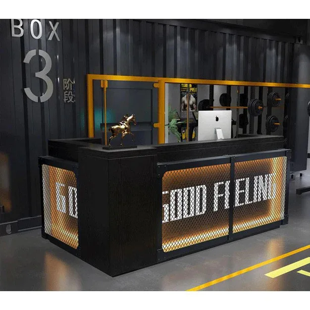 M2 Store Design Industrial Style Modern Coffee Shop Display Counter Clothing Bar Hotel Cafe Shop Design Reception Desk for Spa