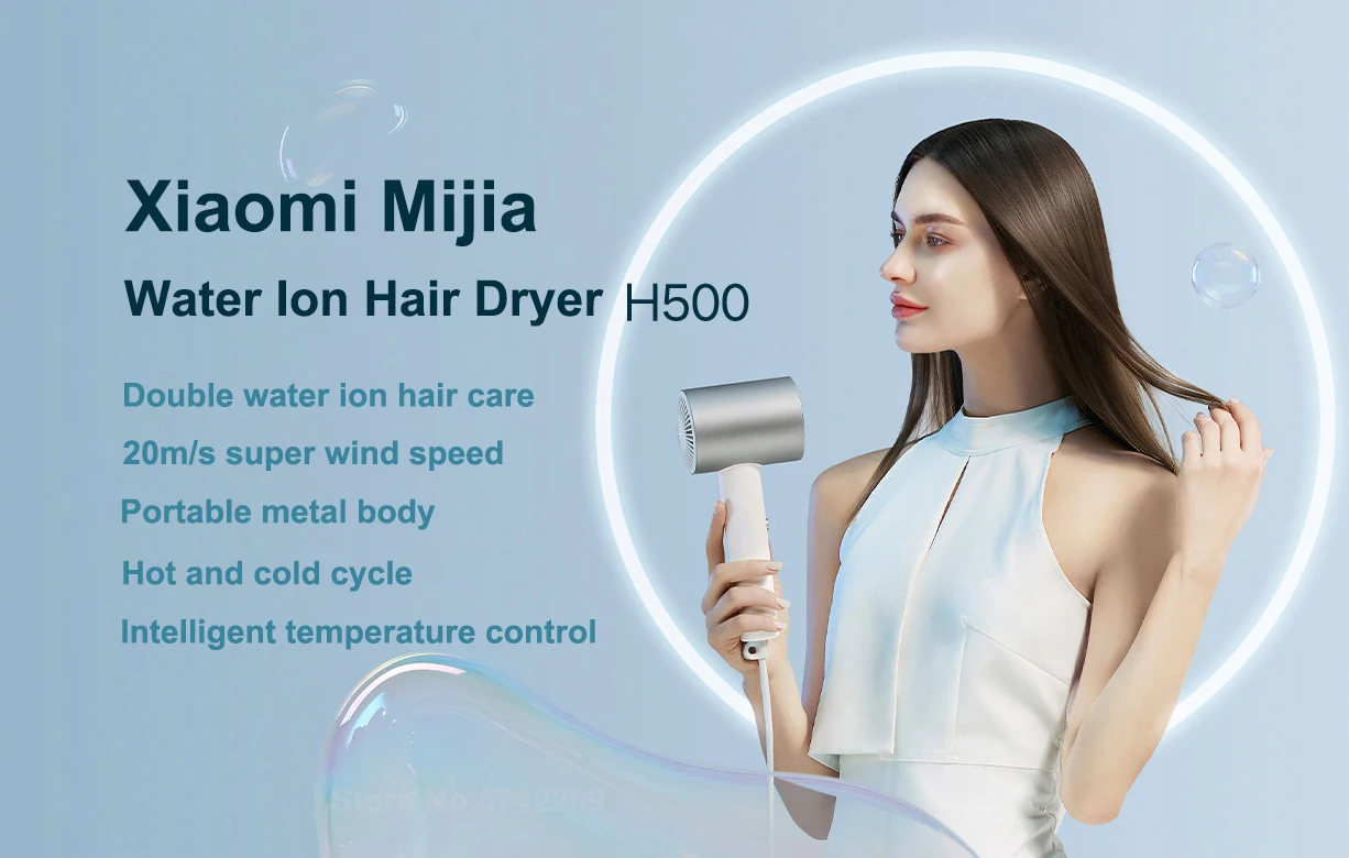 Xiaomi Mijia Mi Water Ion Hair Dryer H500 White With Diffuser Portable ...