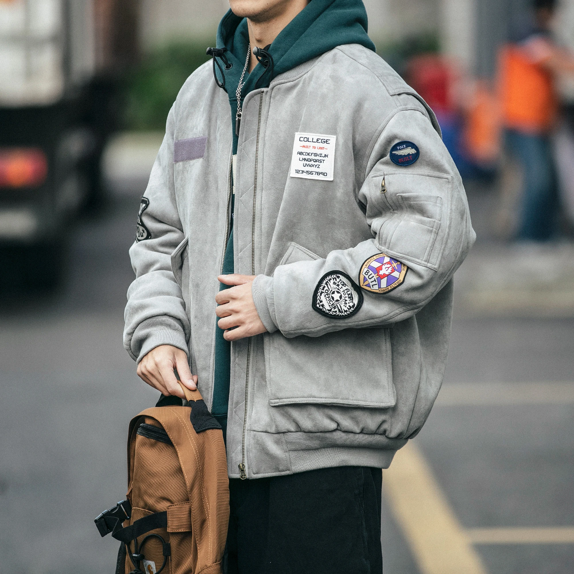 Jackets Cotton Letterman Nasa M65 Logo Patch Satin White Warm Mens Custom  Bomber Jacket