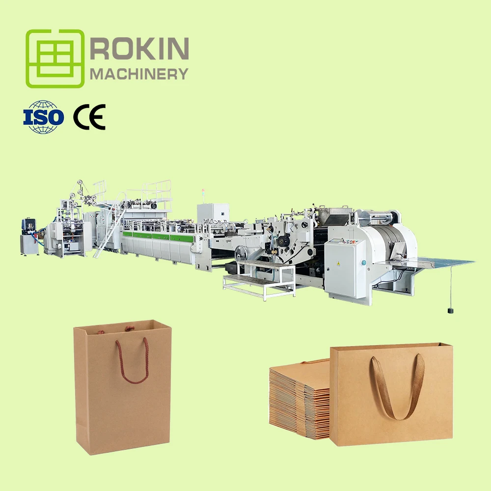 Full Automatic Standing Wrapping Kraft Printer Paper Bag Machine for Gift Packingpaper Bag Making Machine Manual Small