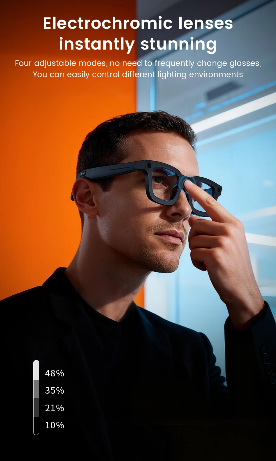 If you are searching for a supplier of a product with perfect quality control and highly competitive prices, which gives you an advantage in expanding your local market, then contact us now!  Competitive suppliers of  E03C Electrochromic Smart Glasses AI Translation 8MP Camera Video Recording Touch Photochromic Lenses Outdoor Sunglasses 2026