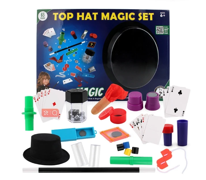 Top Hat Childs Magic Set Fancy Toys Boys Gift Set Magic Tricks And
