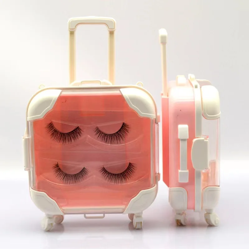Ready to Ship Best Selling Cheap Suitcases Luggage Box for Eyelashes Strip Lashes Boxes