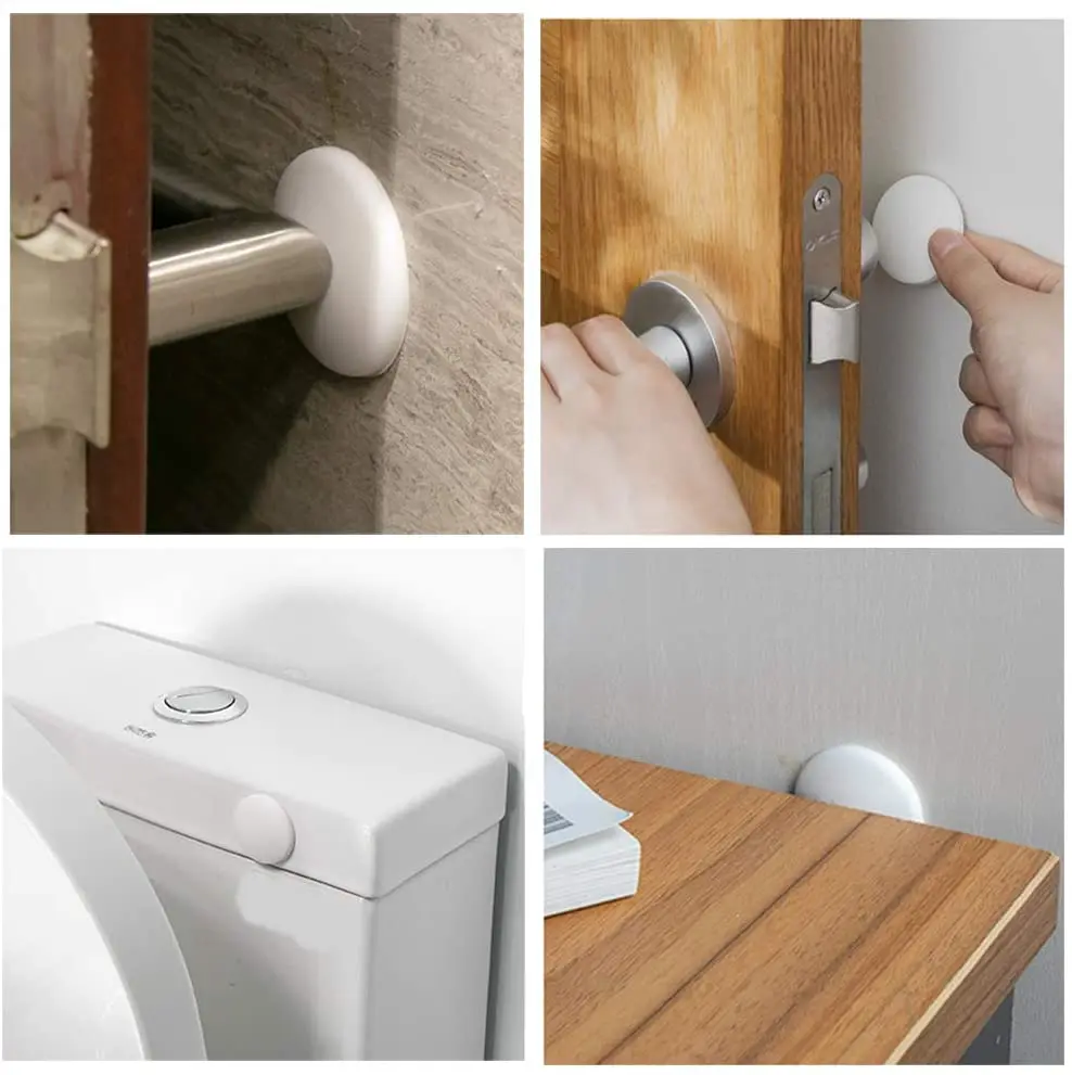 Self-Adhesive Rubber Wall Protector - Door Handle Buffer Bumper Guard Stopper, 50mm Diameter