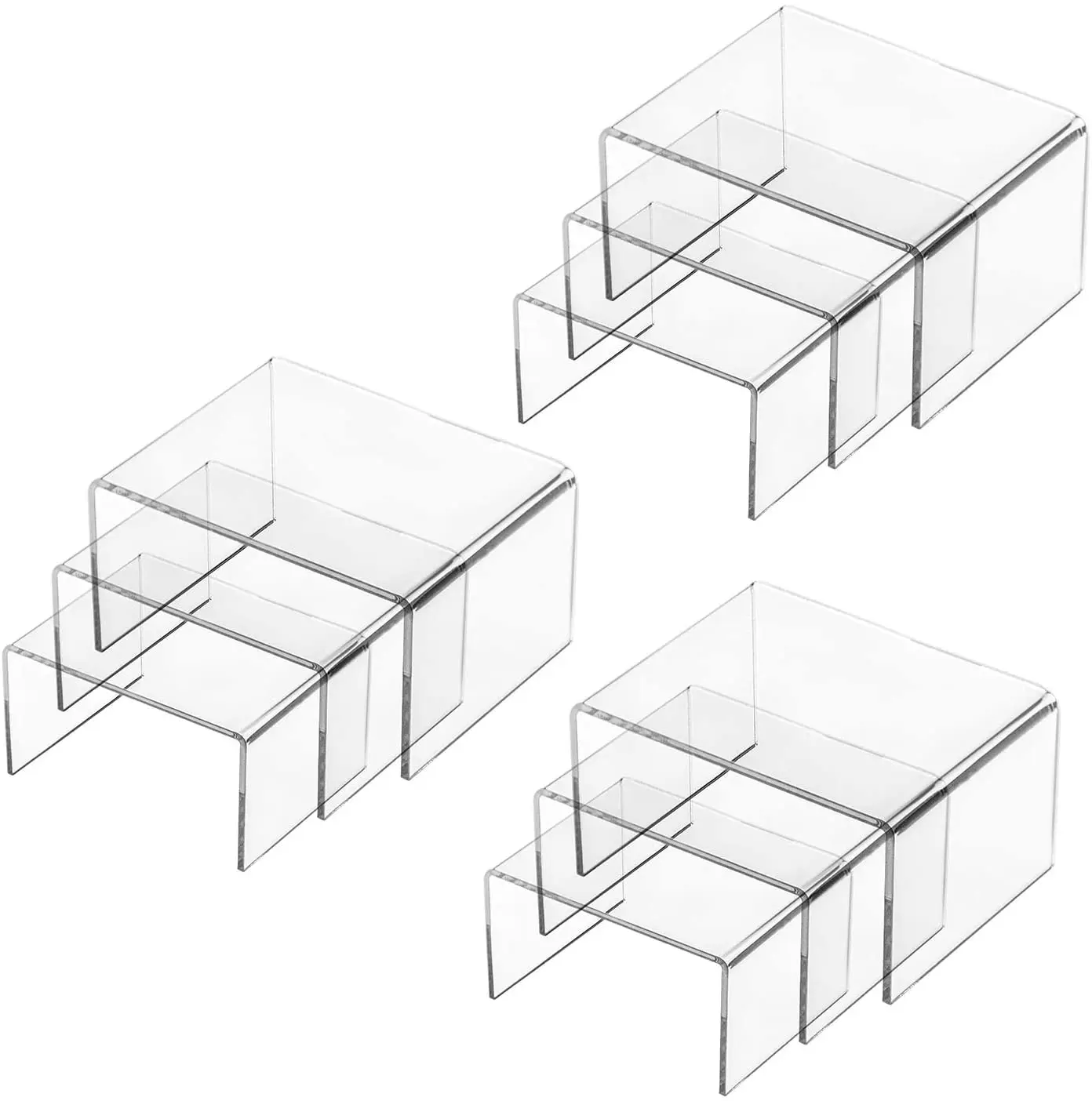 Cupcakes and Jewelry Display Stands Buffets Yesland Set of 9 Clear Acrylic Display Risers for Figures 